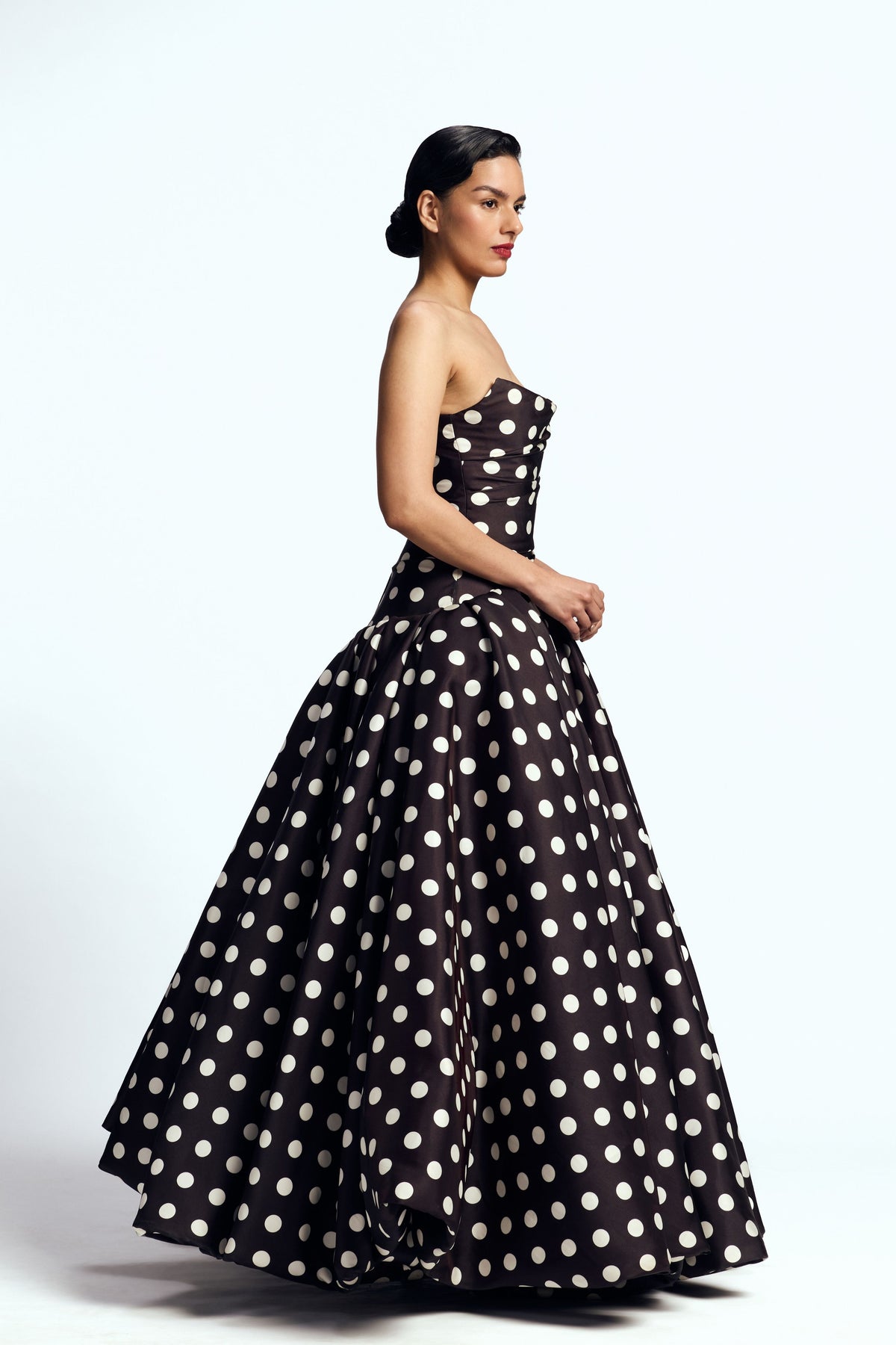 Strapless Gown With Balloon Hem