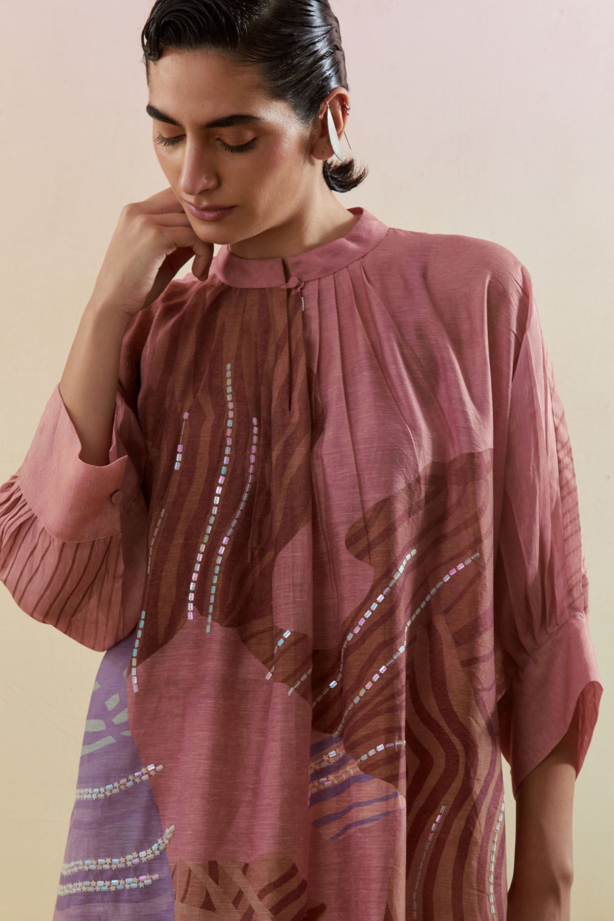 Zaron Dusty Pink Kurta Set