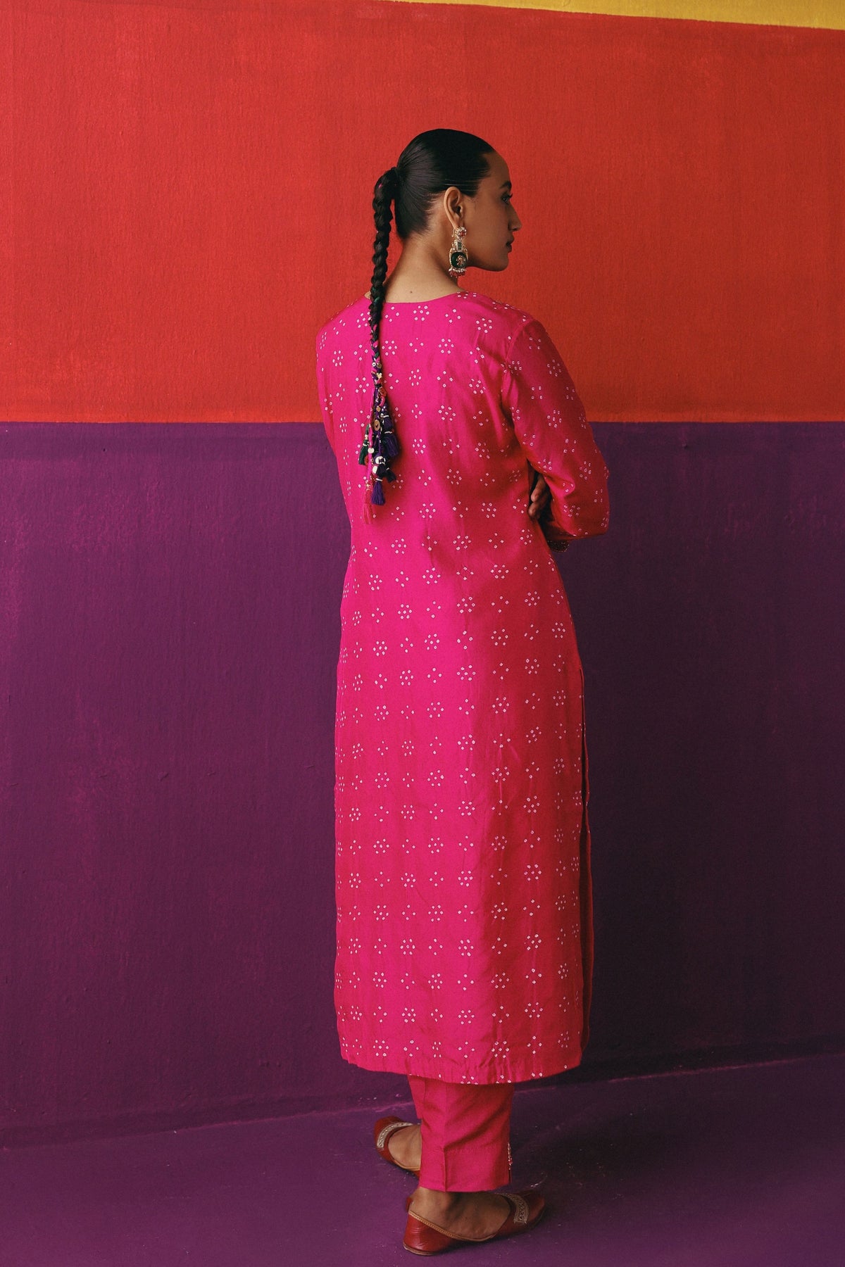 Flower Bandhani Kurta Set