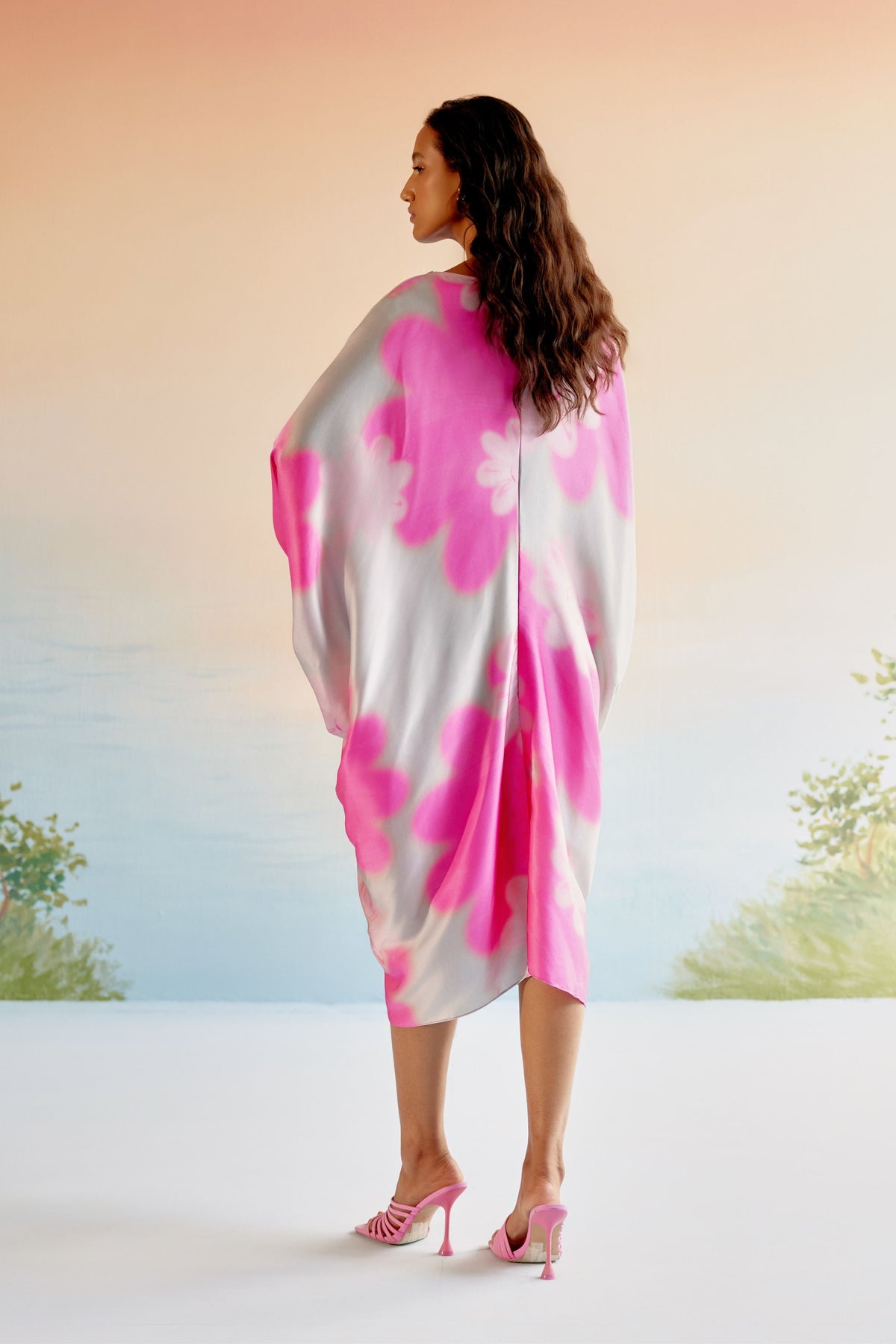 Echo Garden Pink Silk Dress