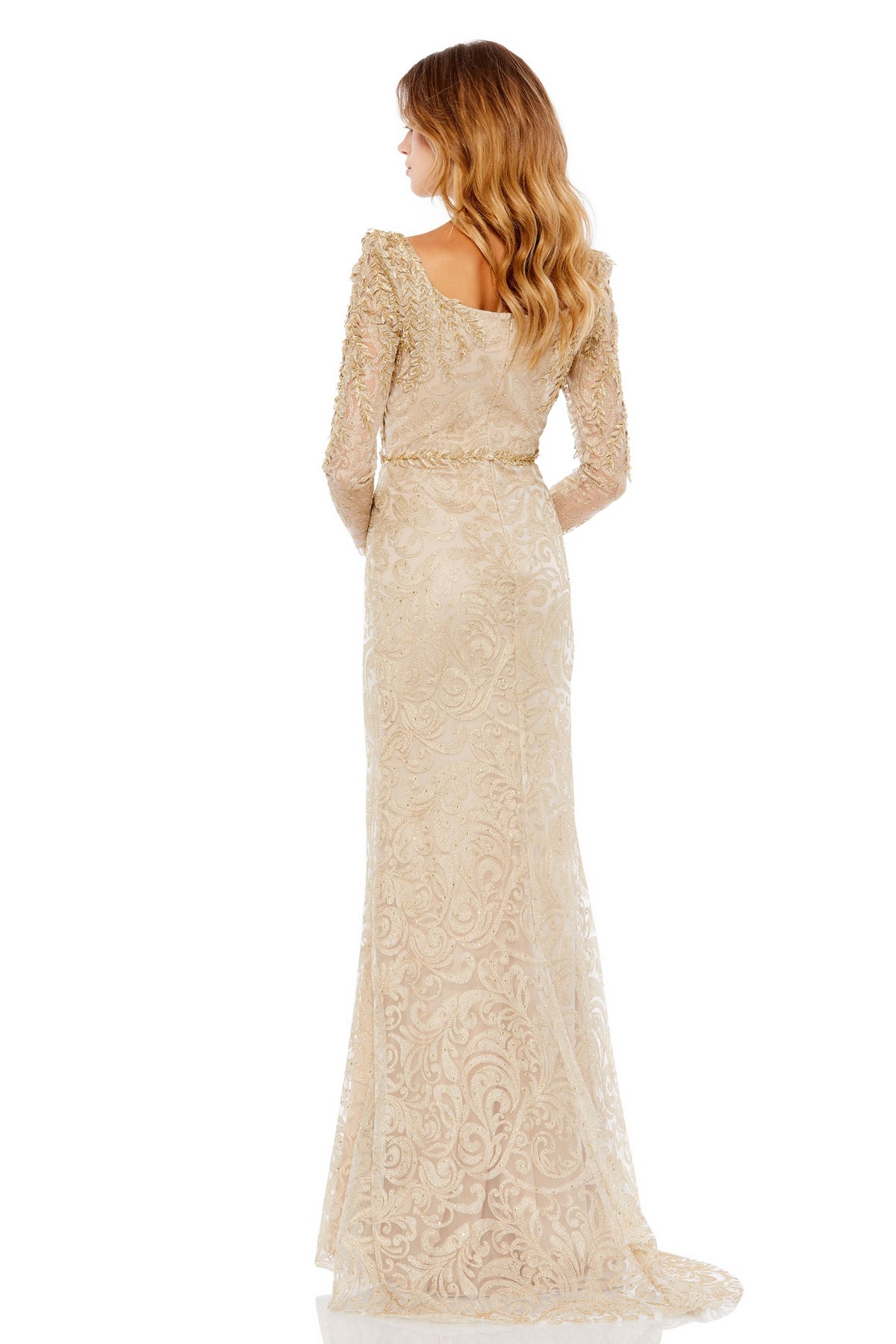 Long  Puff Shoulder Gown