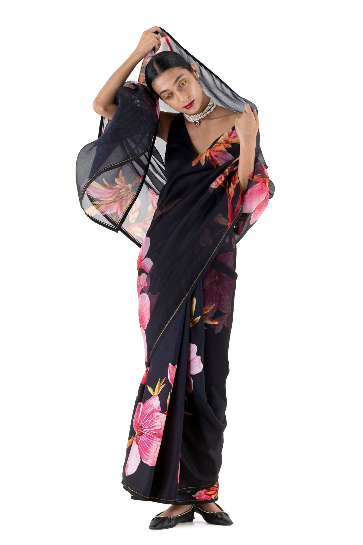 Anyaar Black Saree