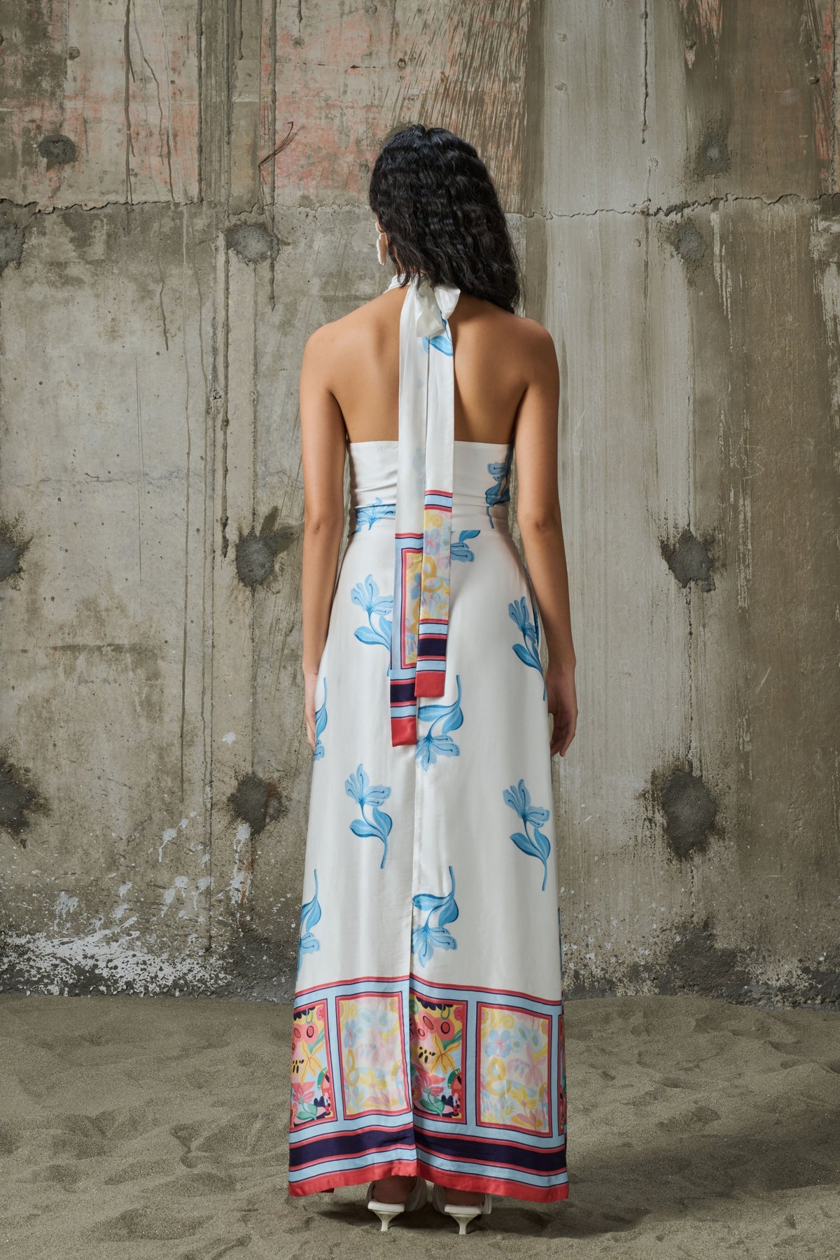 Blooming Edge Halter Dress
