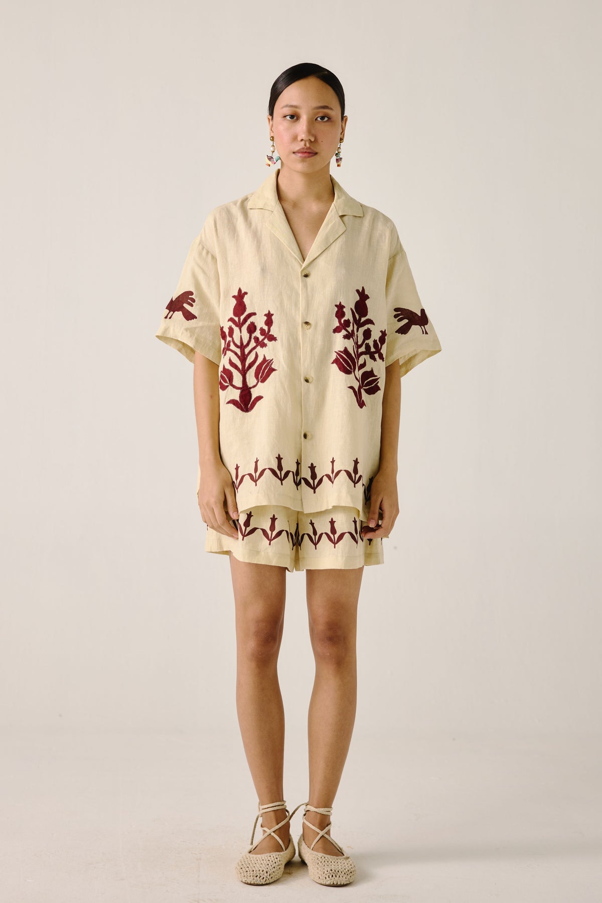 Ivory Bird Applique Unisex Set