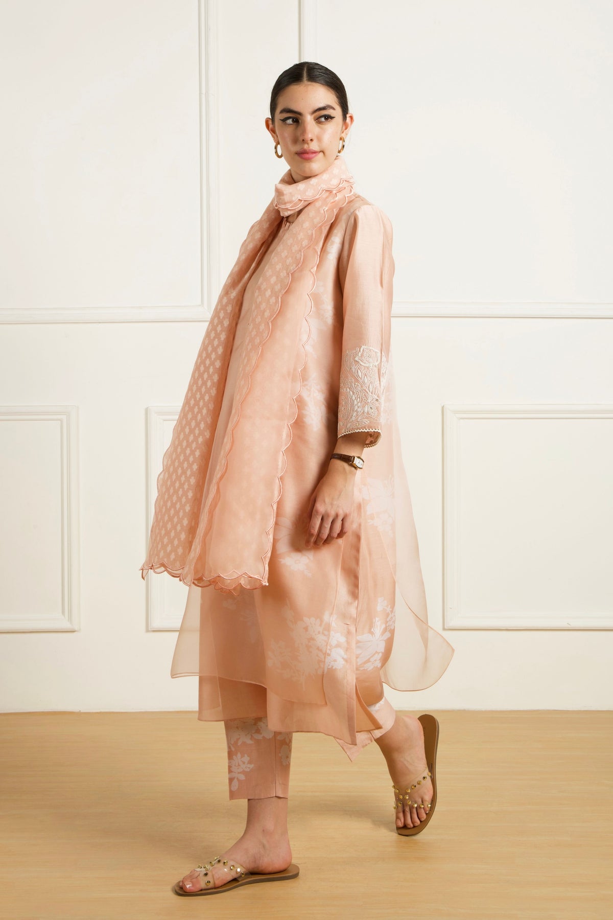 Old Rose Double Layer Kurta Set