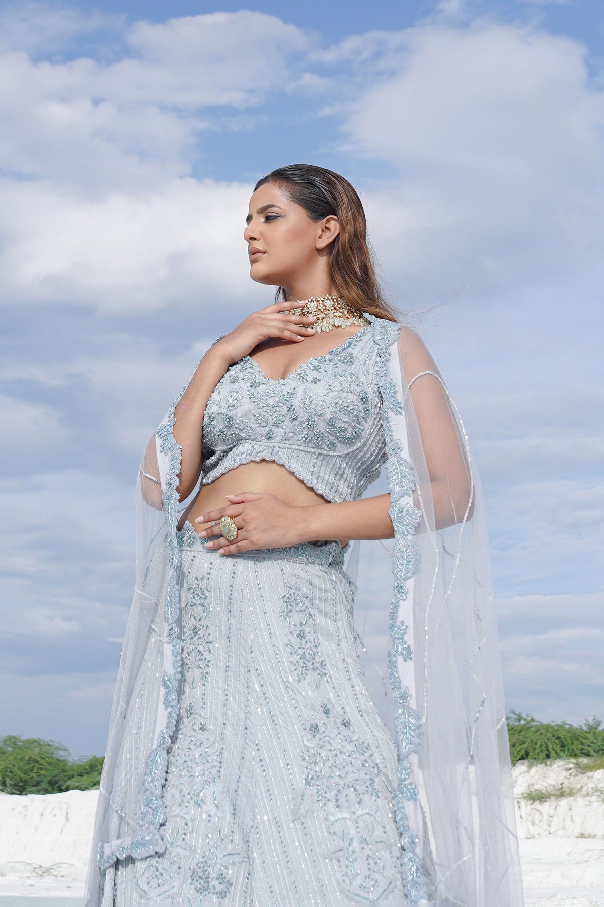 Light Blue Lehenga Set