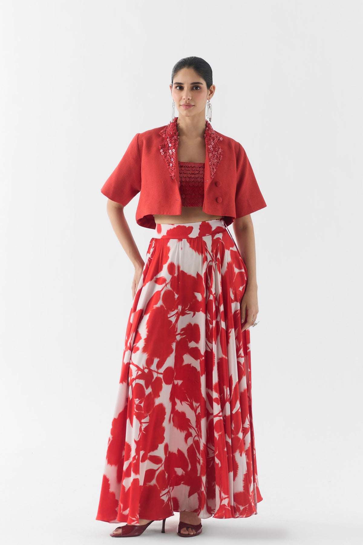 Red Ink Linen Blazer
