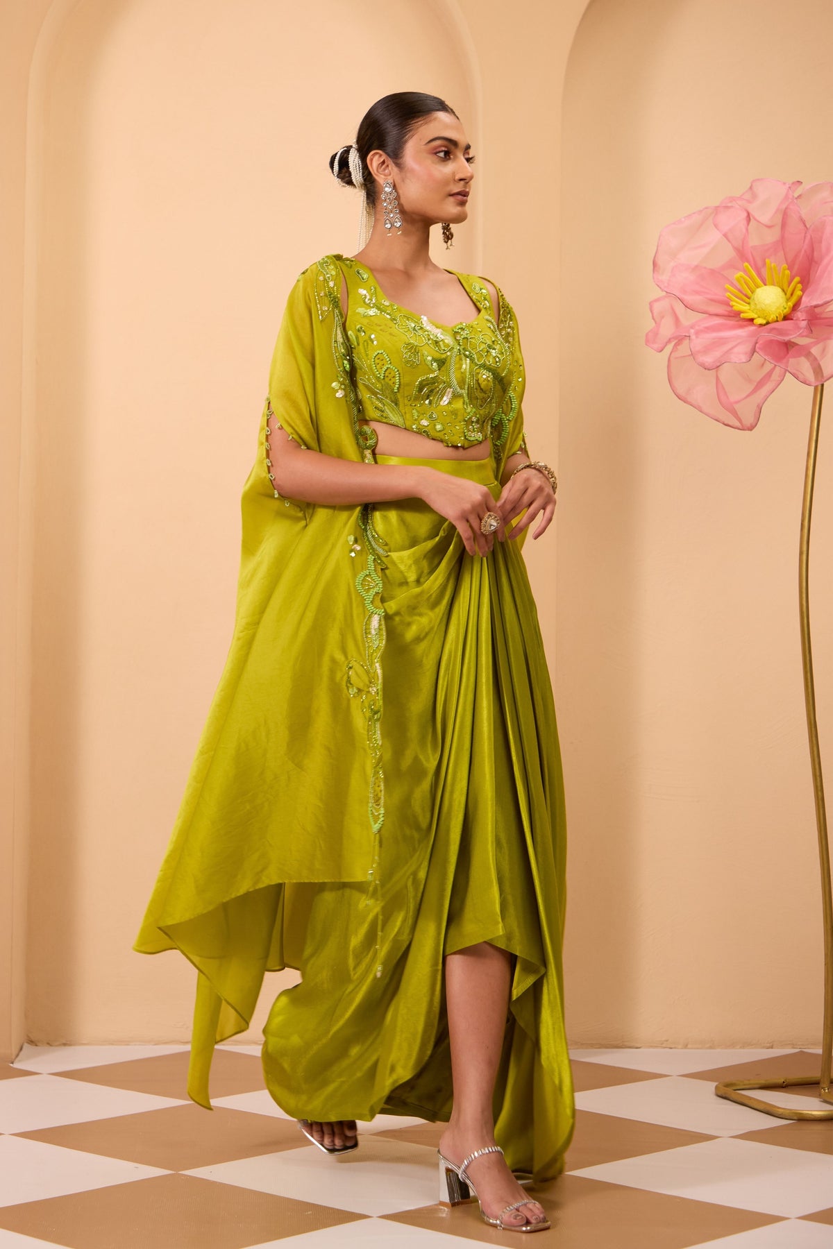 Hand Embroidered Cape Set