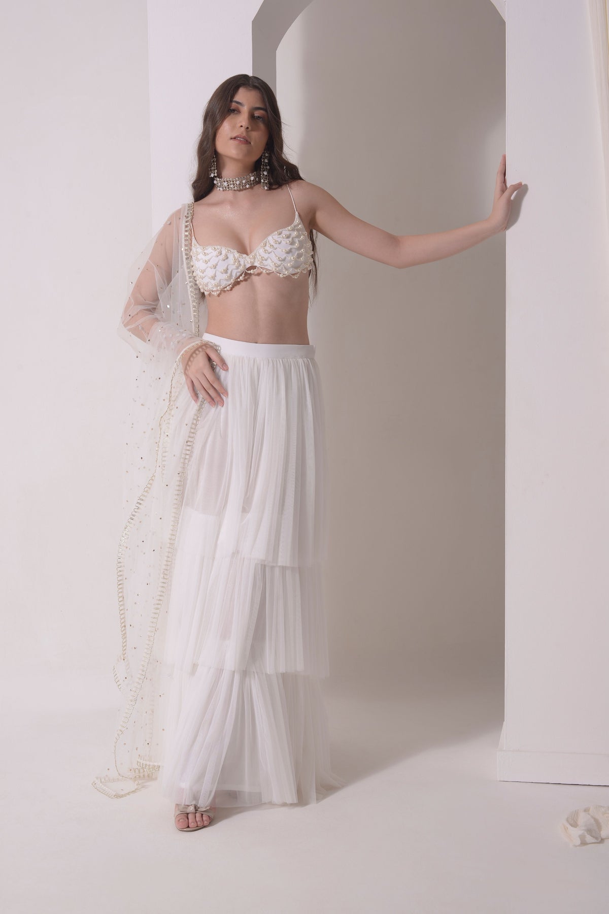 Tiered Tulle Sharara Set