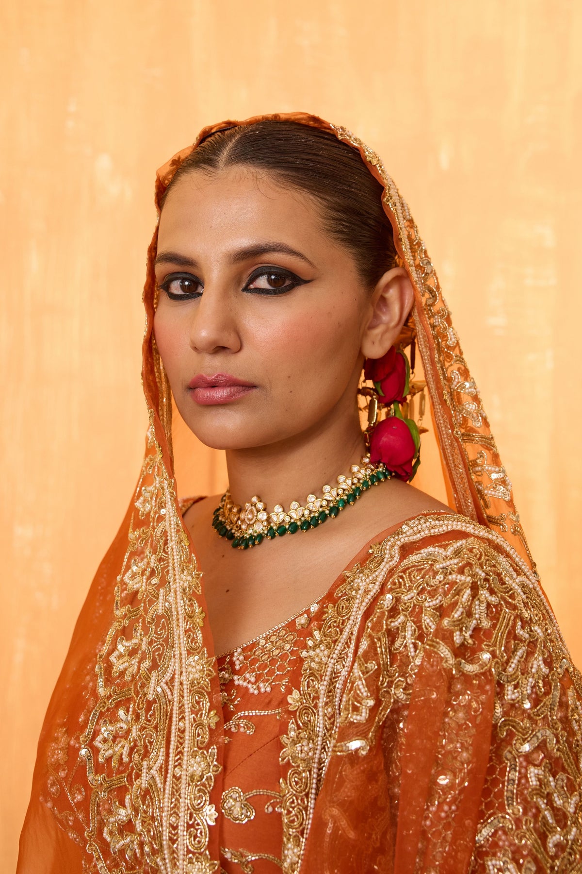 Orange Rust Lehenga Set