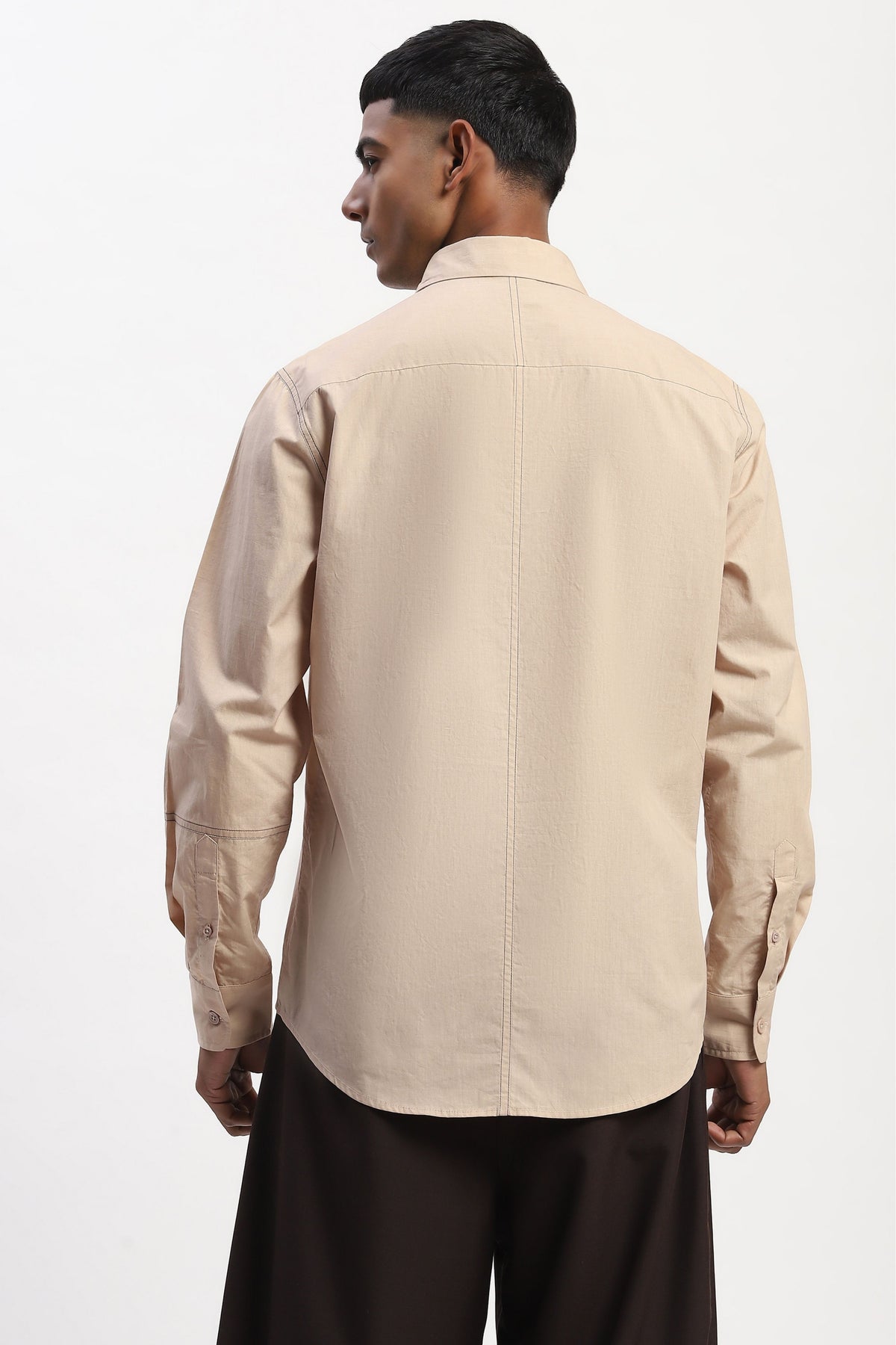 Khaki Tonal Patchwork Shirt