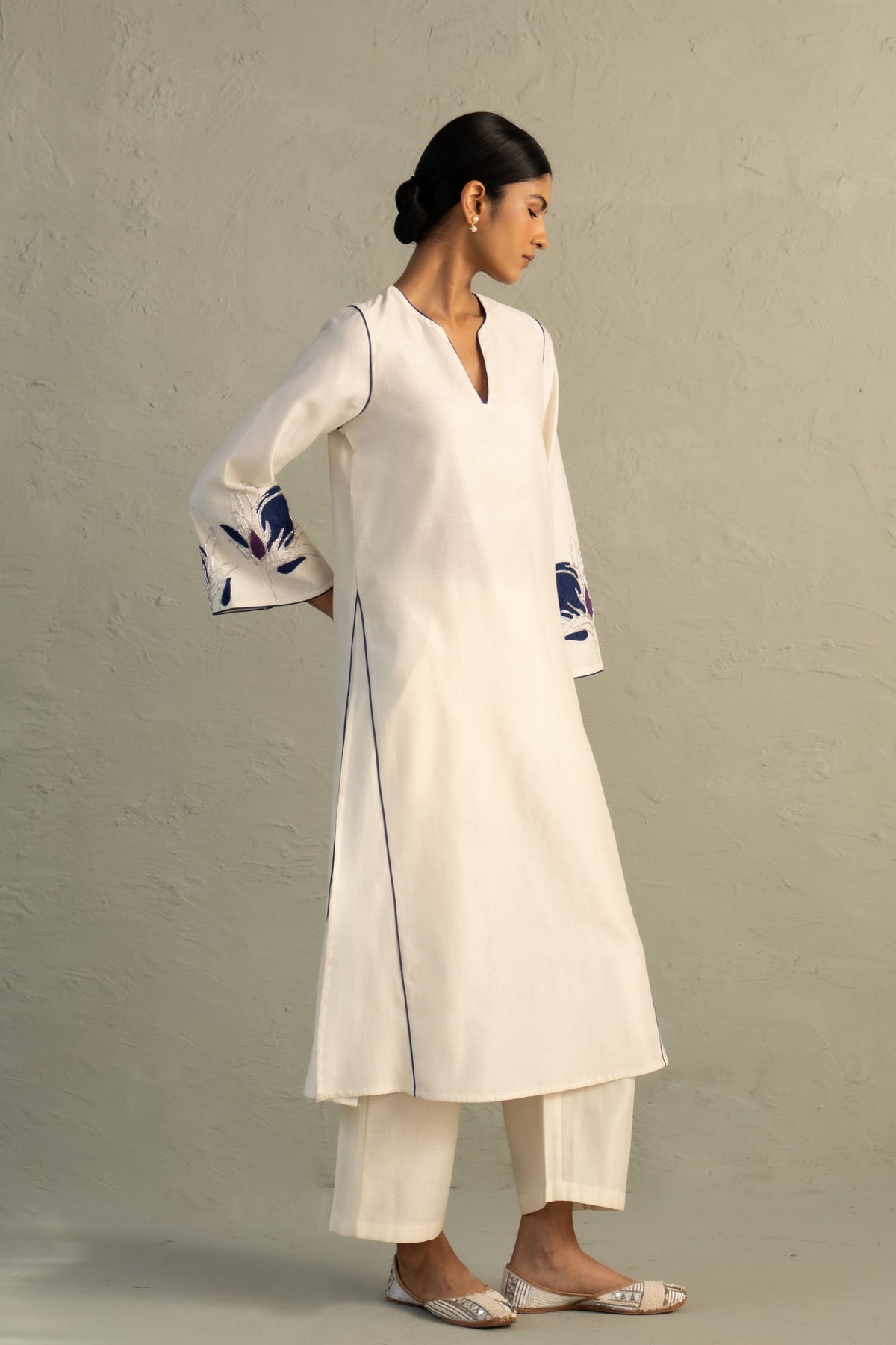 Blue Edit Lotus Kurta Set