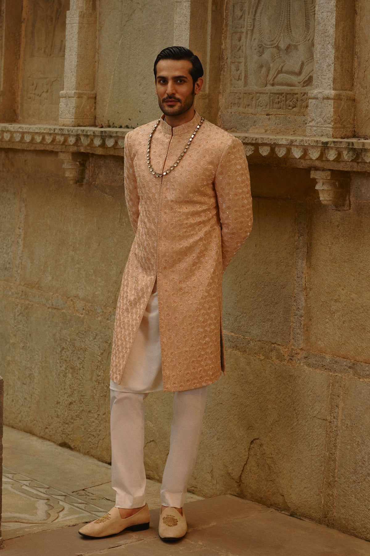 Geometric Embroidery Sherwani Set