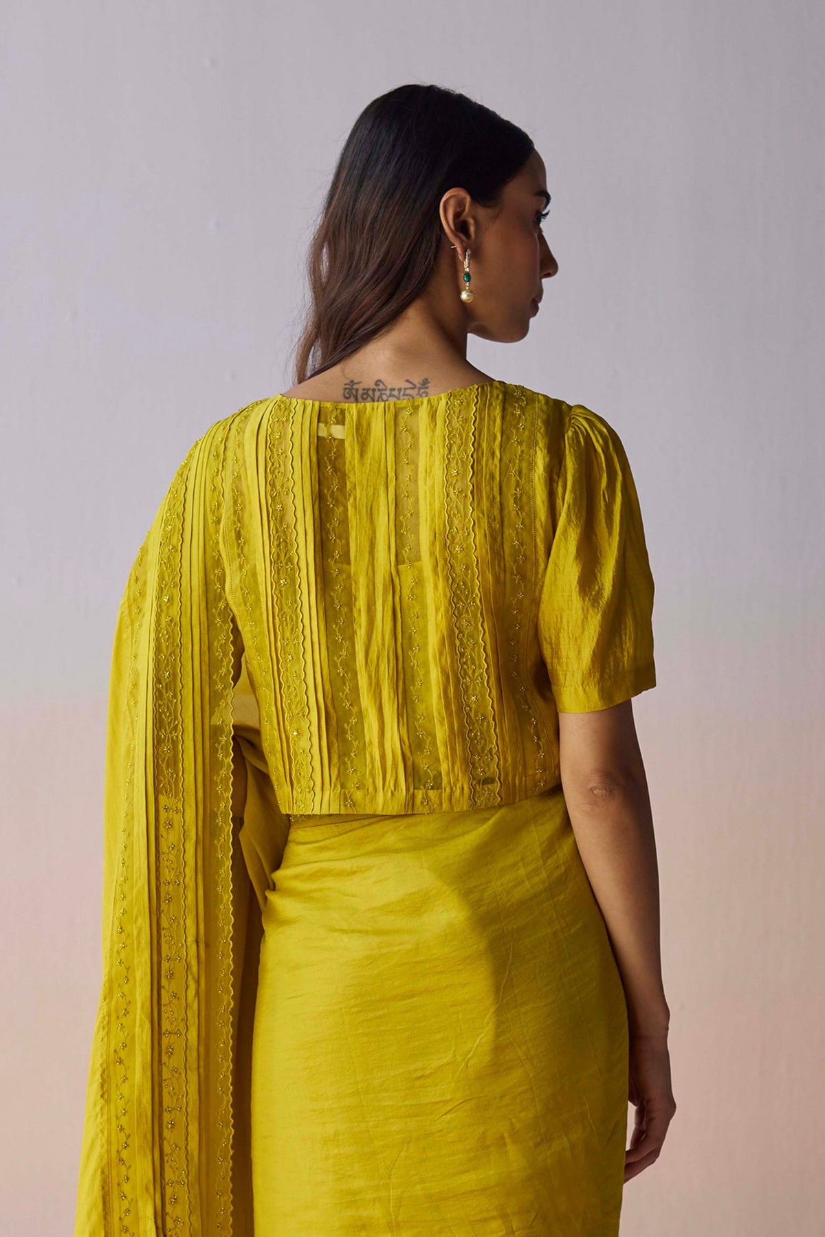Whispering Ivy Embroidered Yellow Blouse