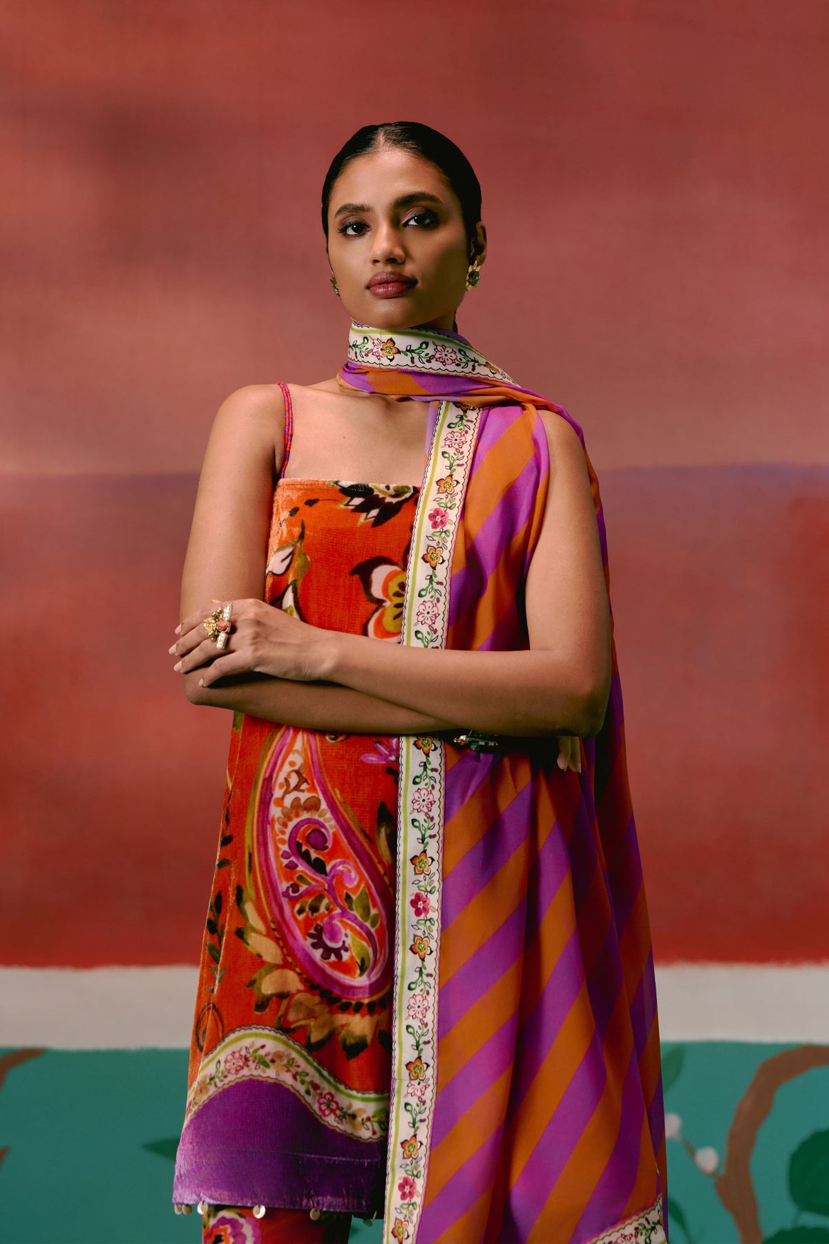 Floral Kurta Set With Dupatta