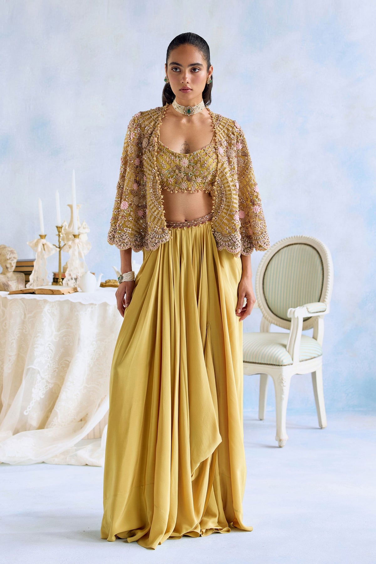 Coralie Cape Skirt Set