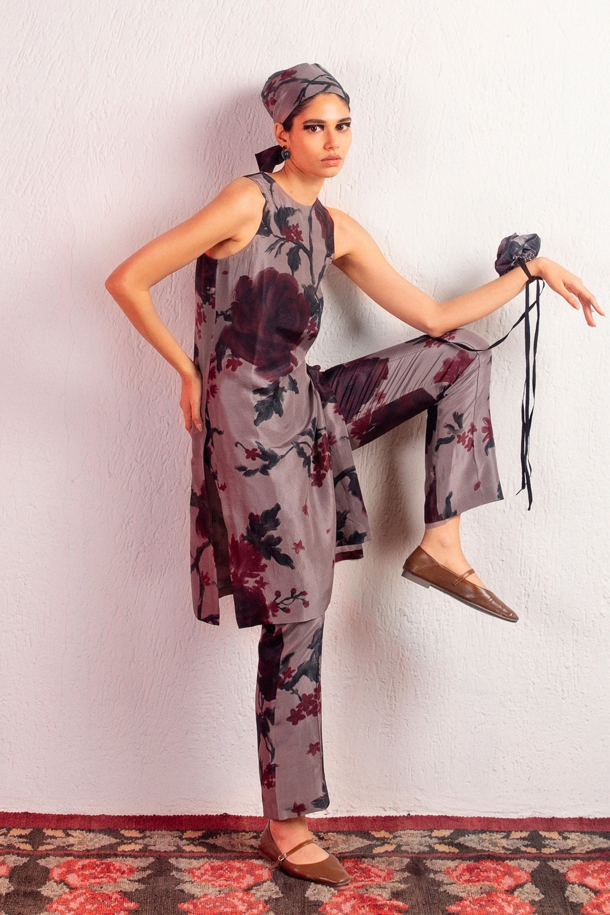 Cloudy Grey Printed Kurta Set