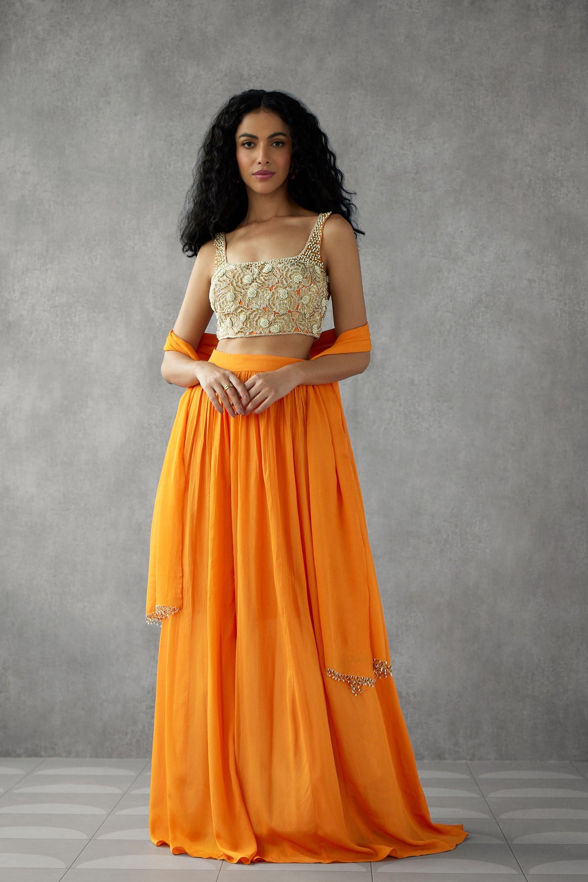 Saffron Orange Lehenga Set