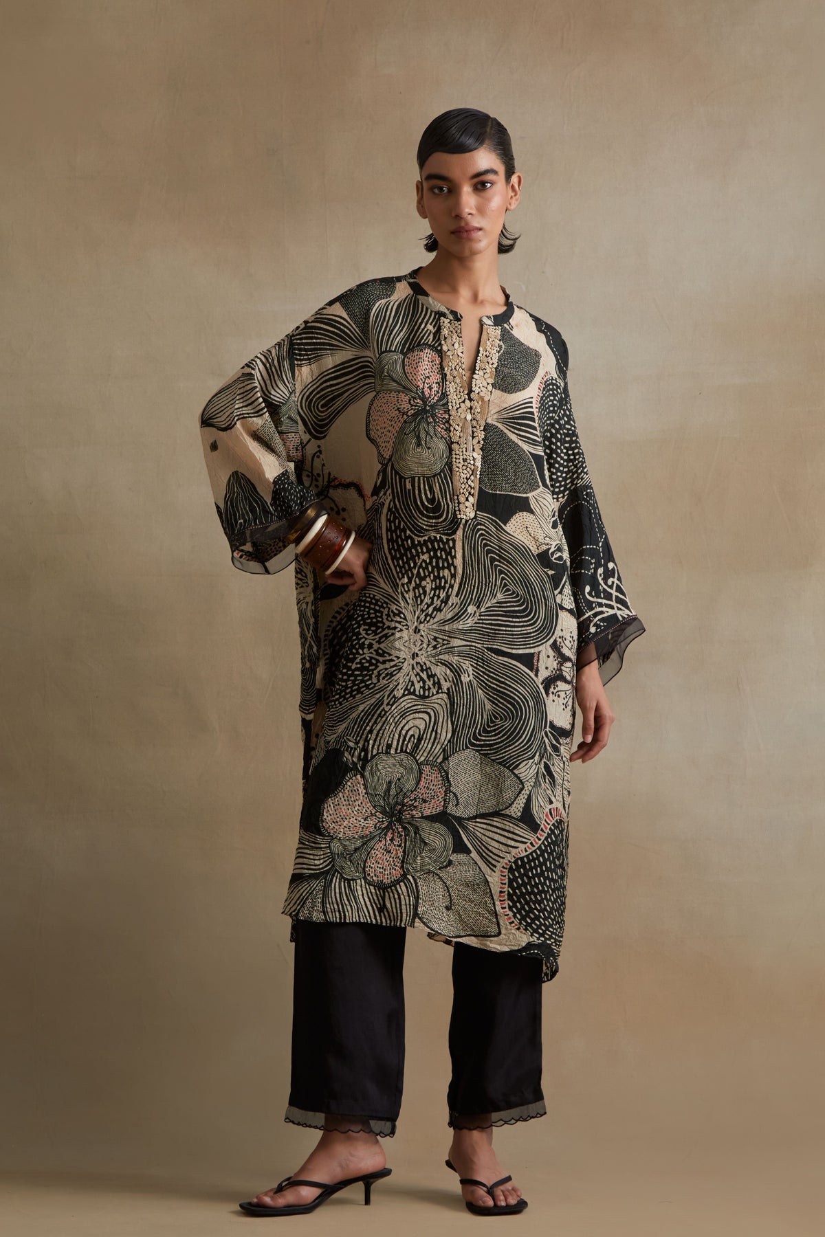 Clay Intricate Embroidered Kurta Set