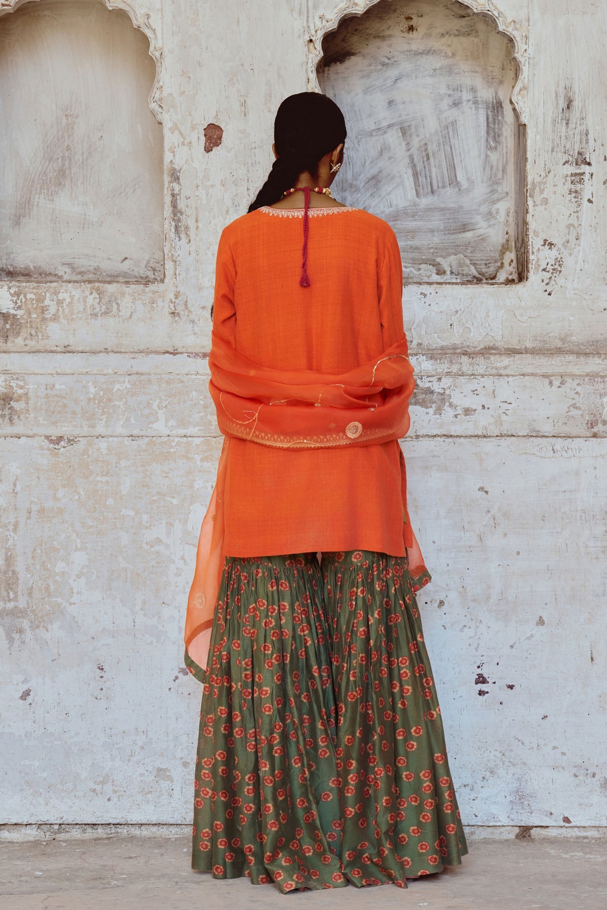 Kesariya Hand Sharara Set