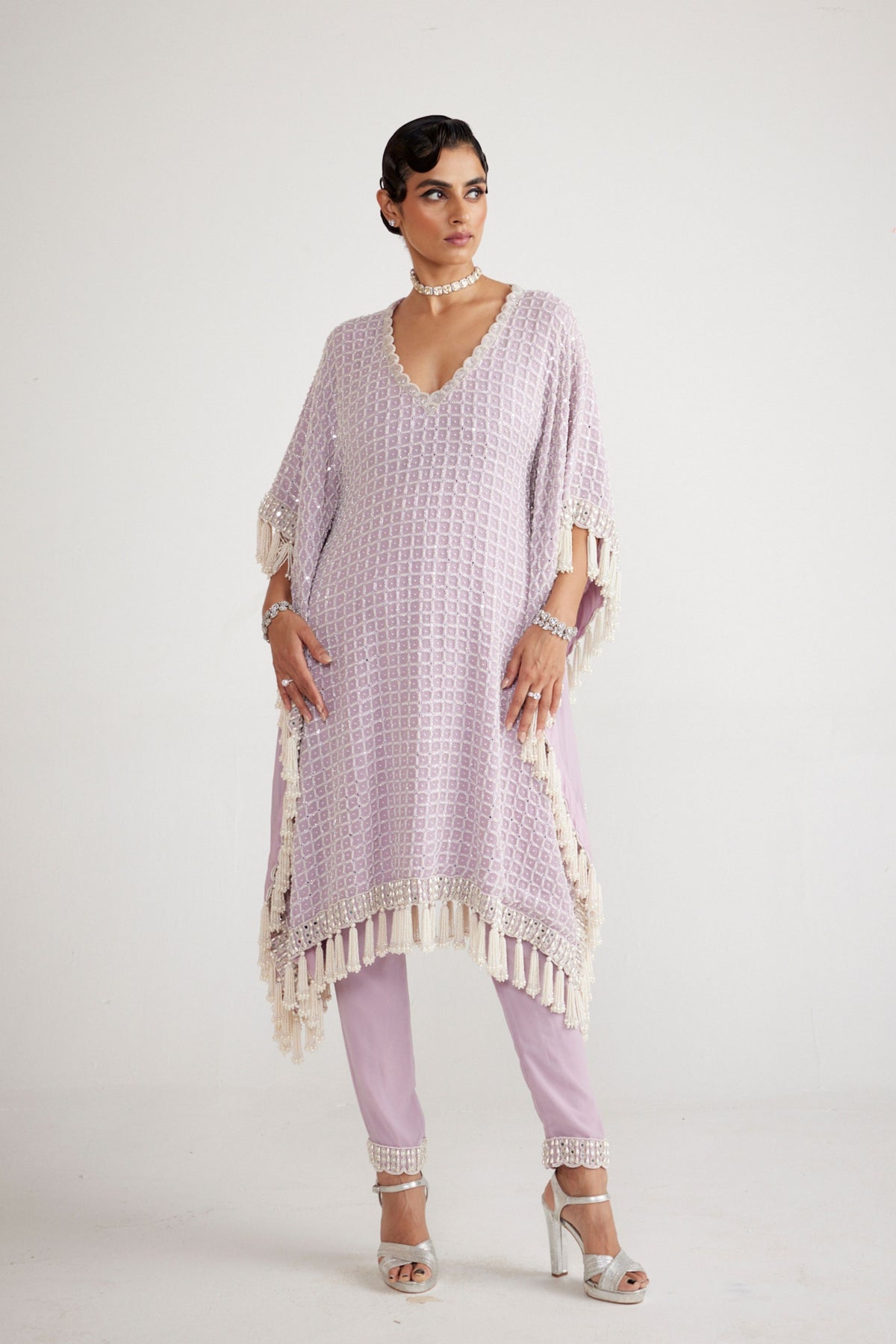Powder Lilac Kaftan Set