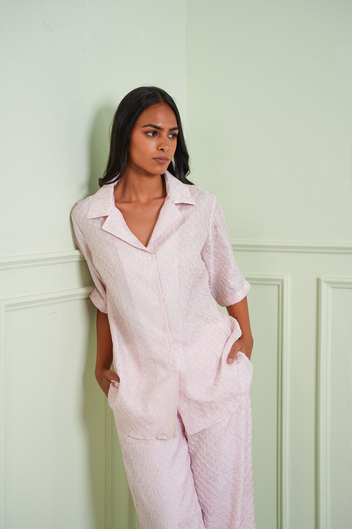 Blush Tie Up Shirt