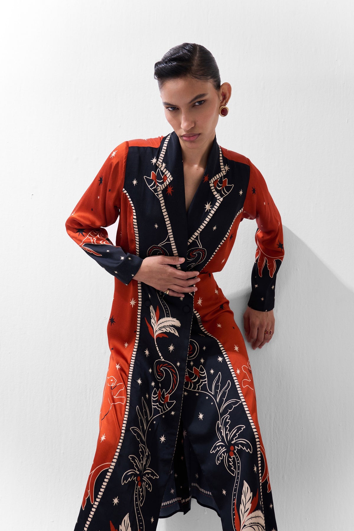 Maxi Nocturnal Jungle Blazer Dress