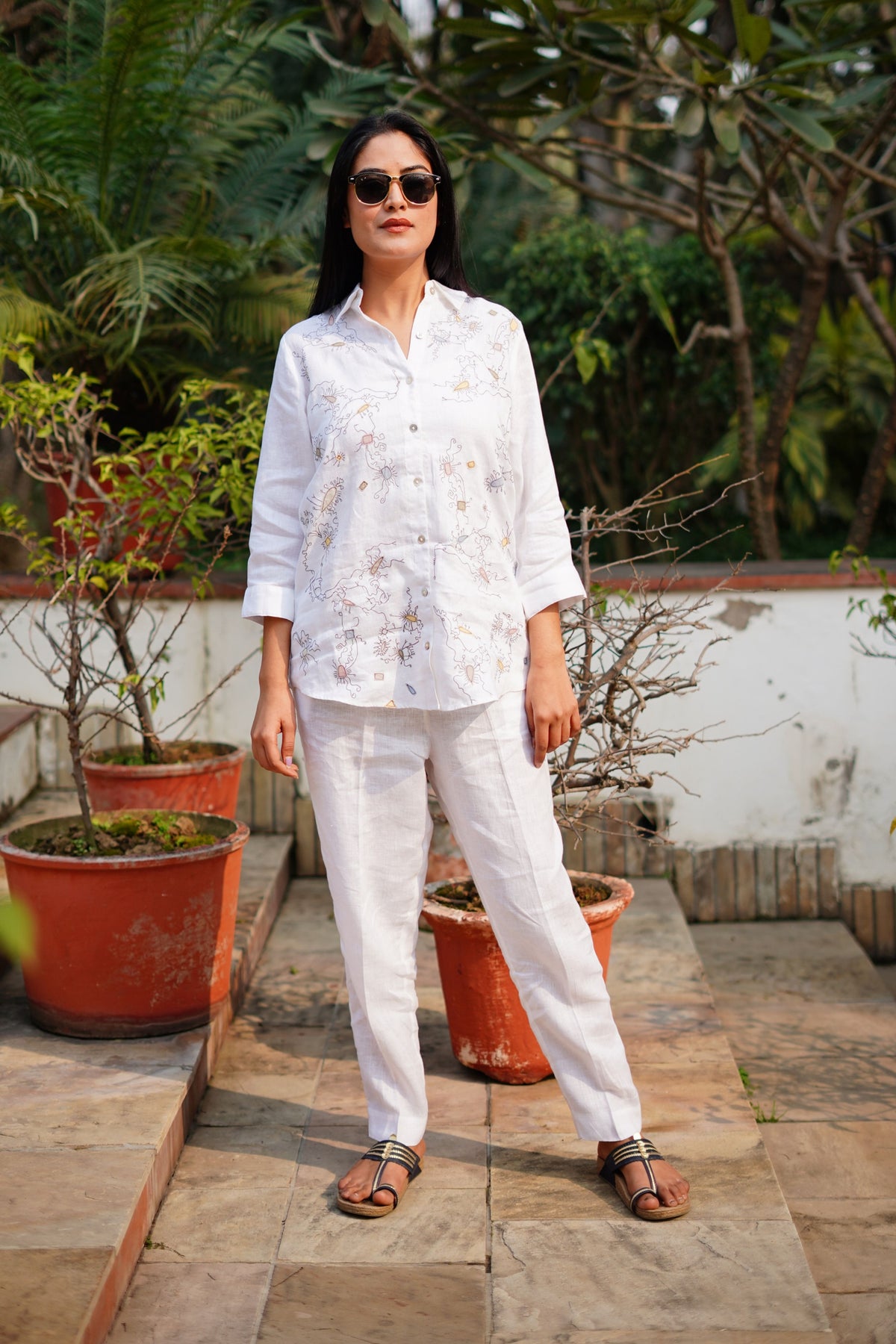 White Scribble Long Shirt