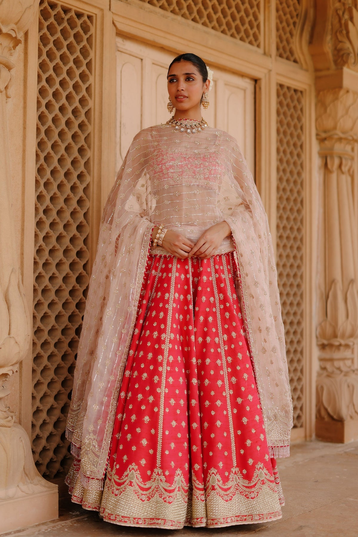 Noorbano Hot Pink Lehenga Set