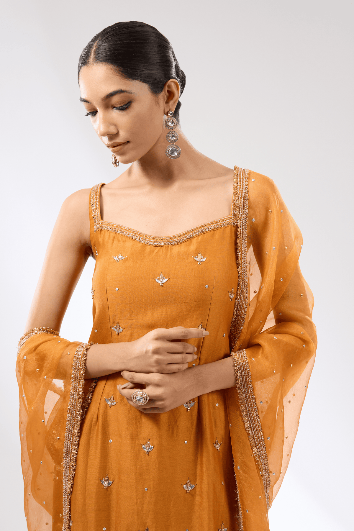Gota Patti Orange Sharara Set