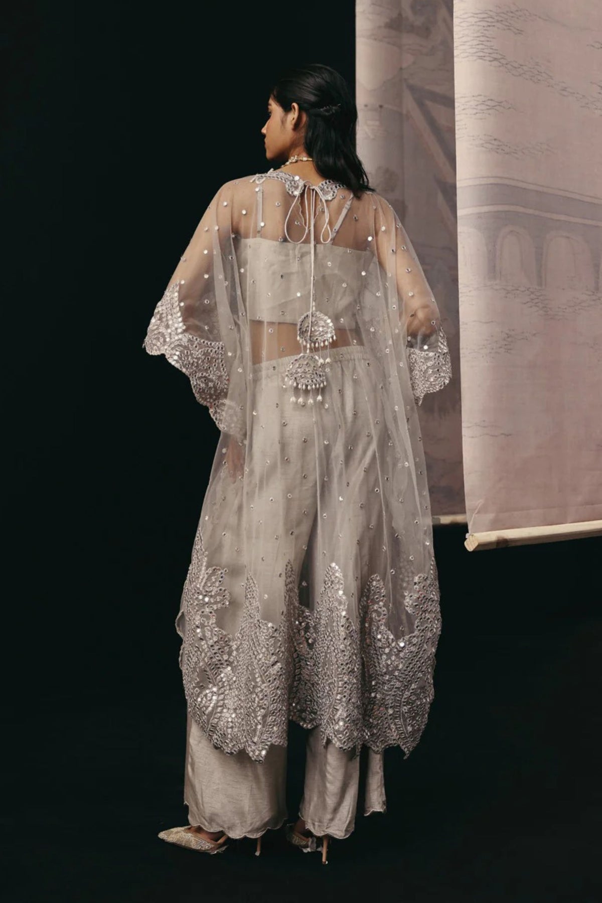 Silver Zari Kaftan