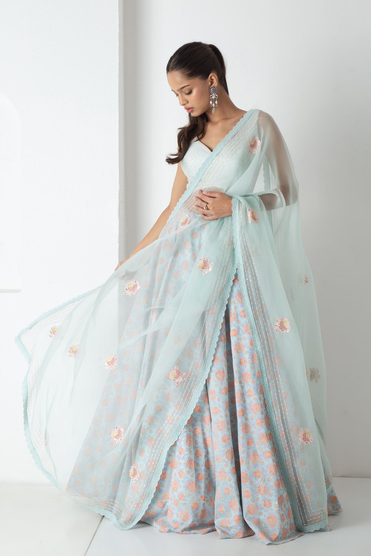 Aqua Zaina Lehenga Set