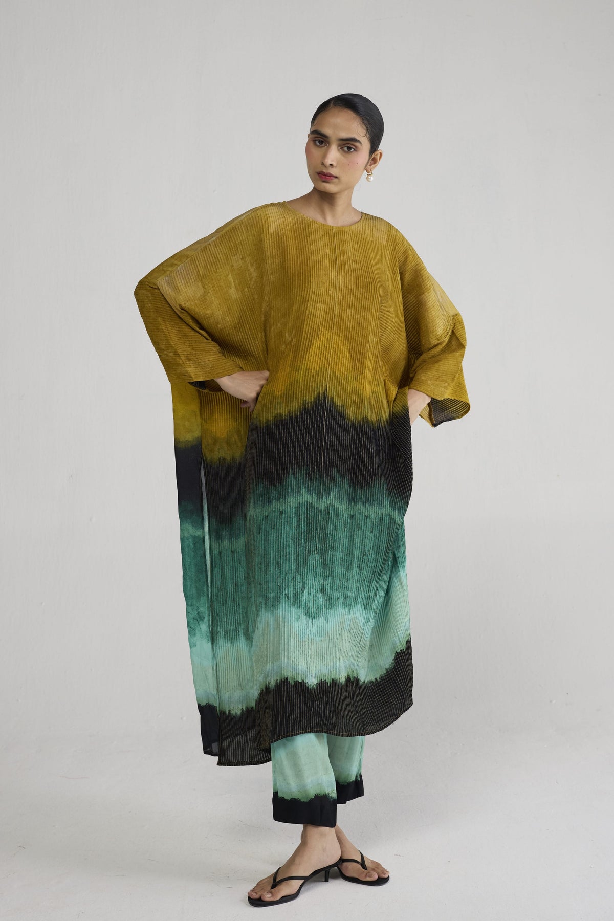 Uri Pintucks Kaftan Set