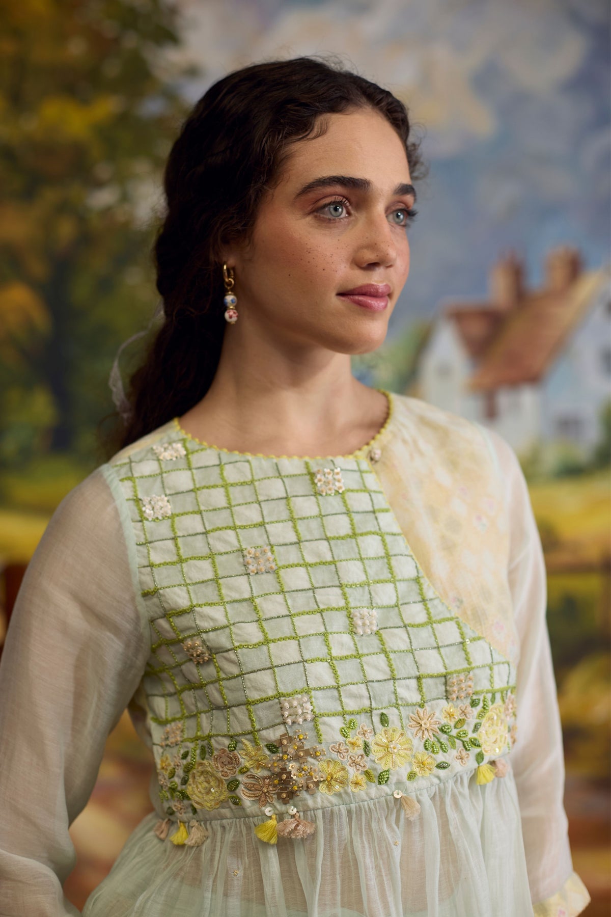 Meadow Chanderi Top