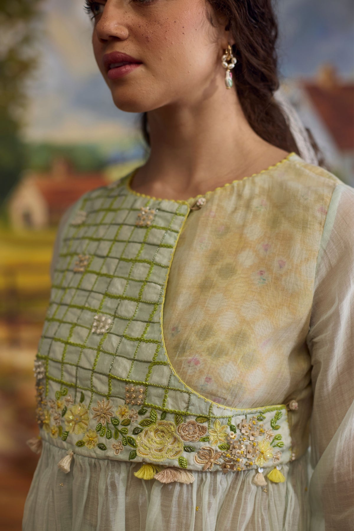 Meadow Chanderi Top