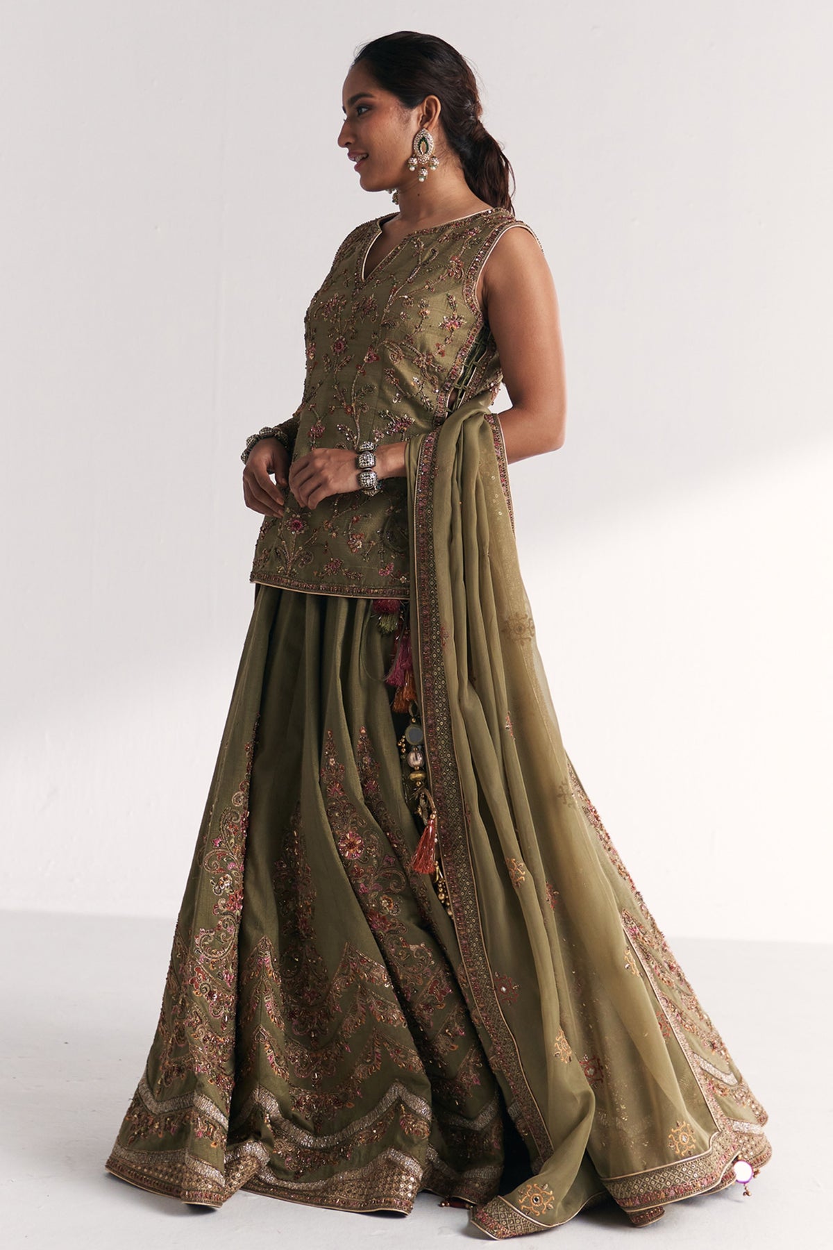 Chandni Green Lehenga Set
