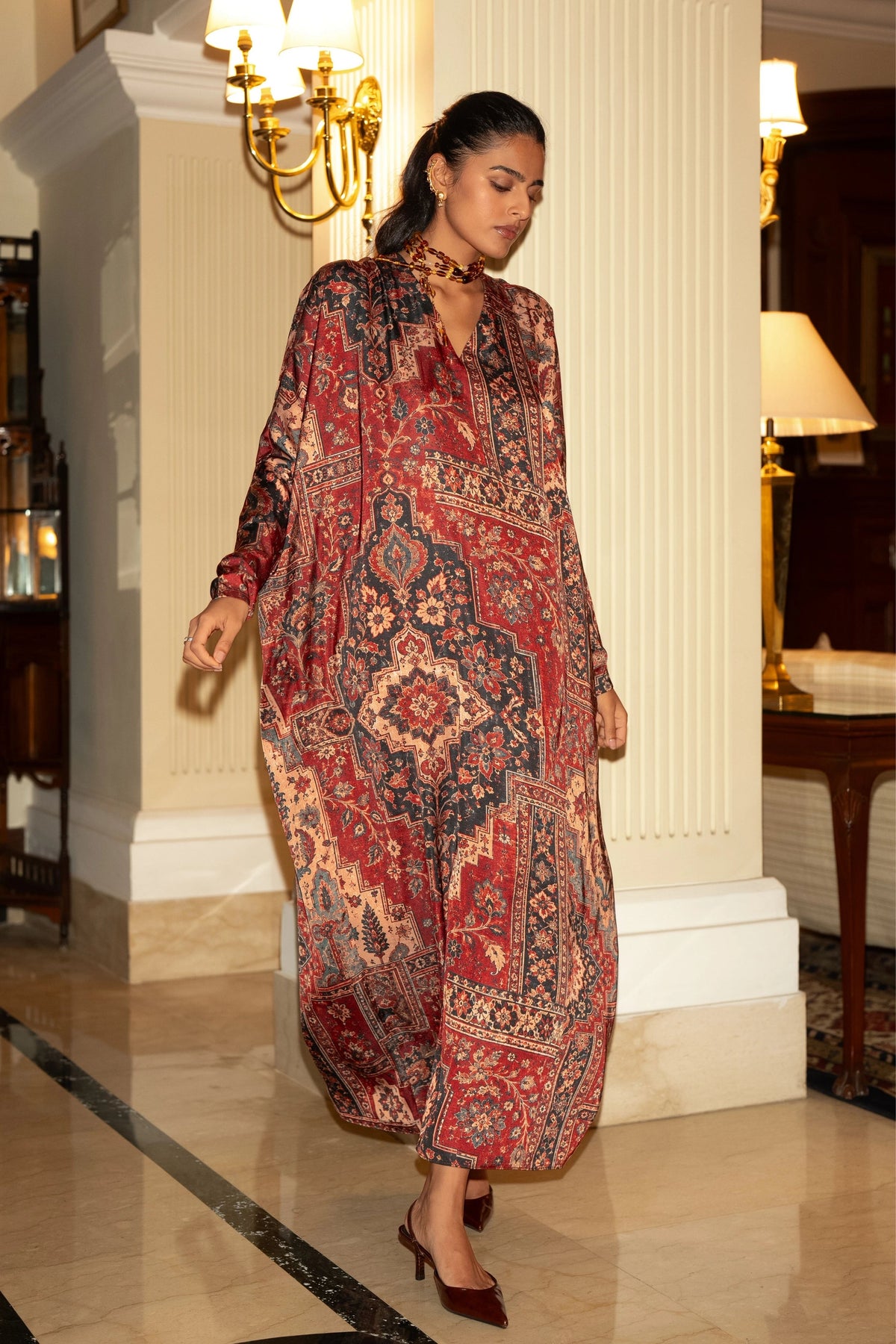 Kilim Print Kaftan Dress
