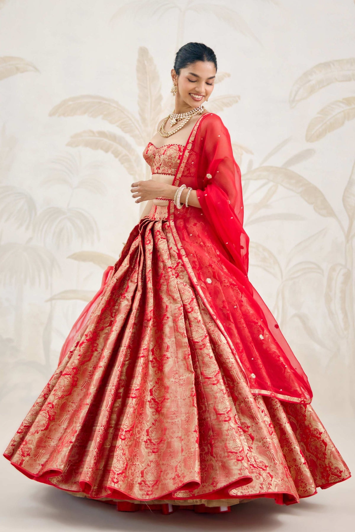 Ribbon Red Lehenga Set