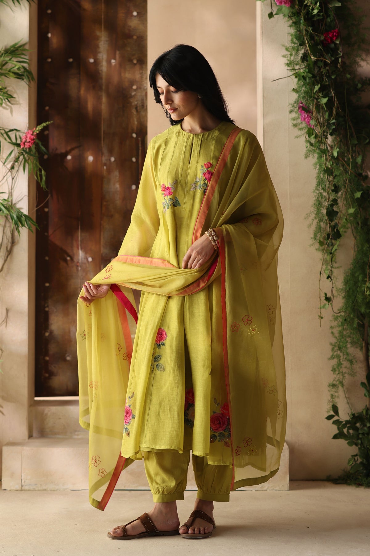 Holi Green Kurta Set
