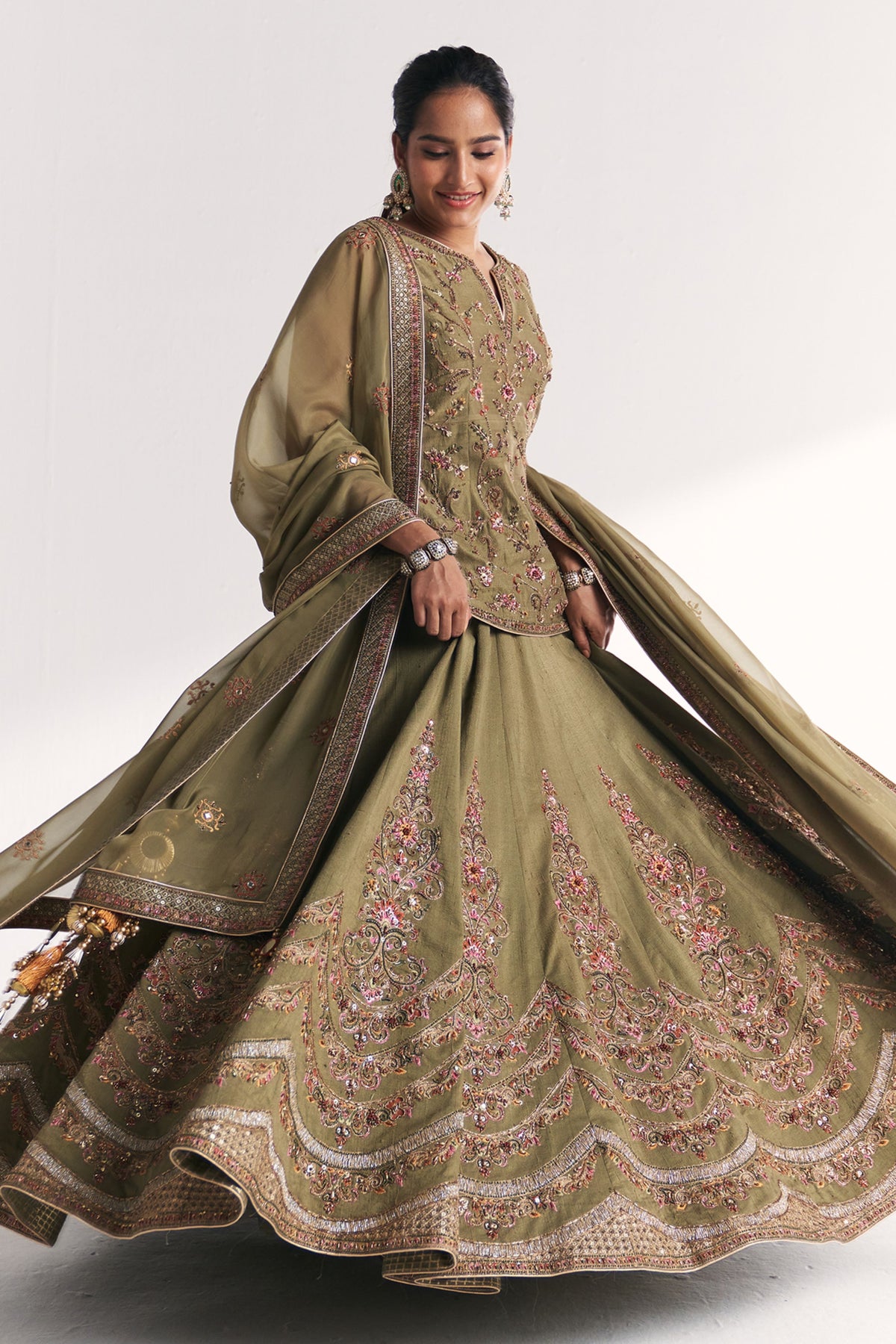 Chandni Green Lehenga Set