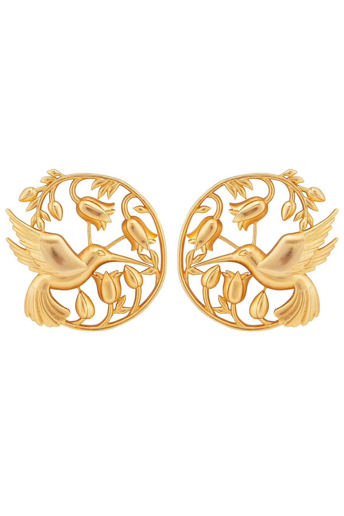 Matte gold piece of paradise earrings