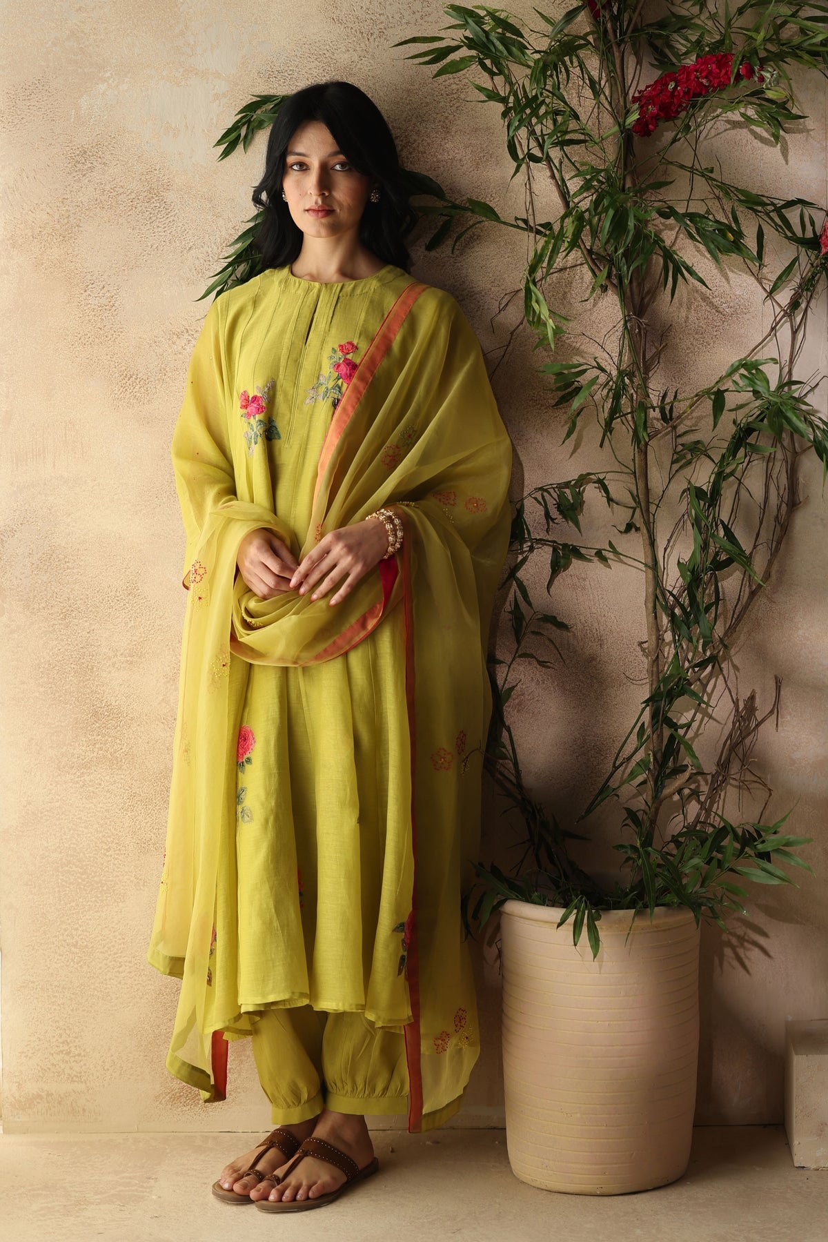 Holi Green Kurta Set