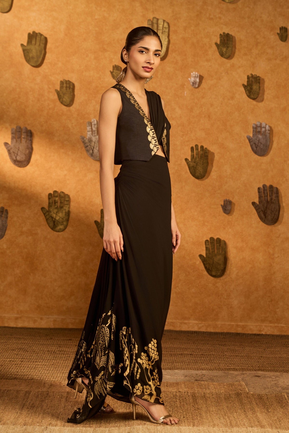 Black Zen Draped Saree