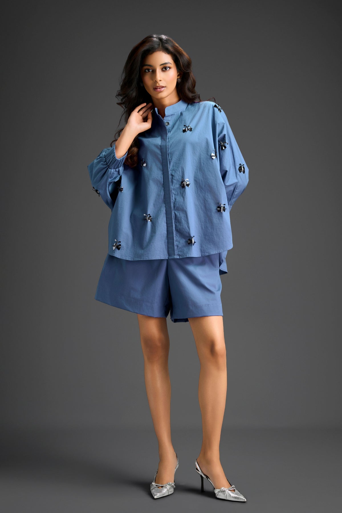 Embellished Co-ord Set in Blue