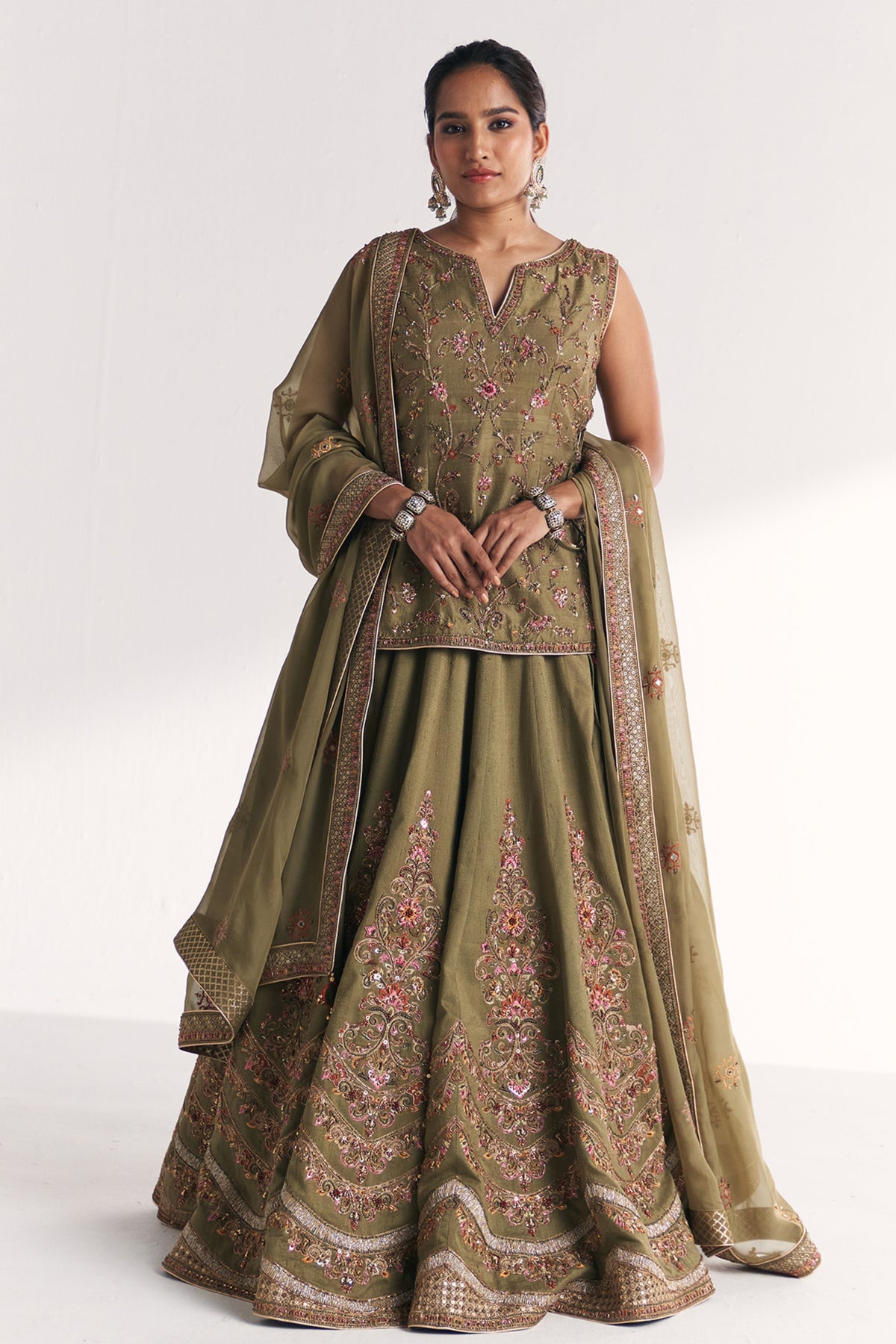 Chandni Green Lehenga Set