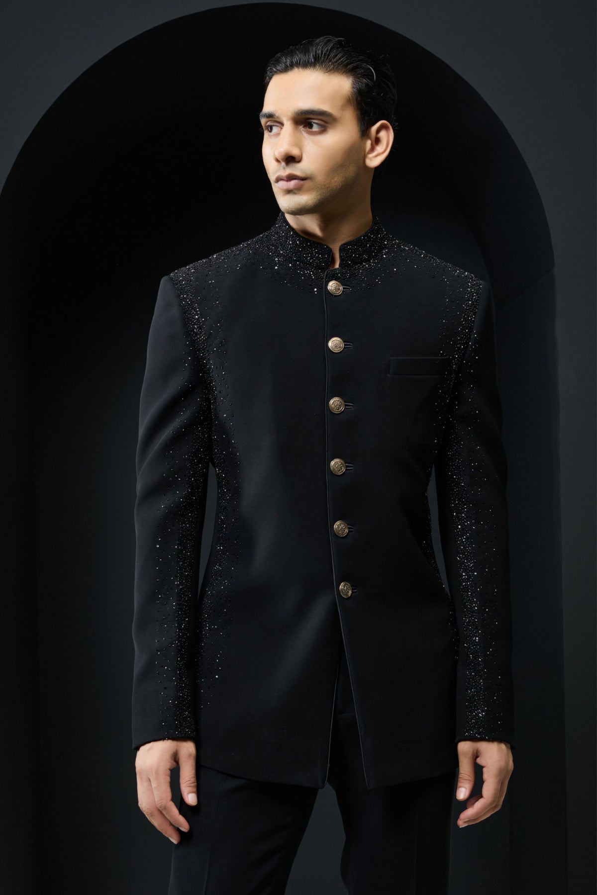 Black Bandhgala Set