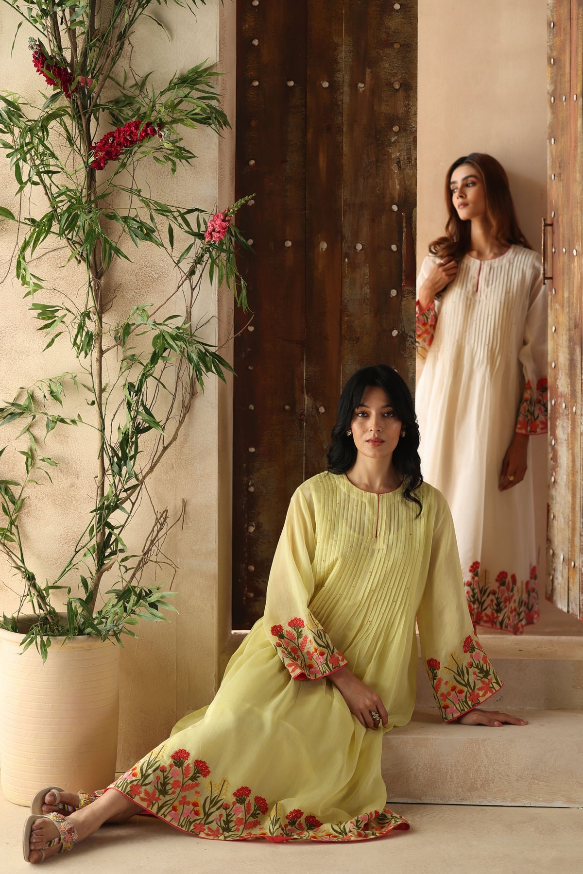 Swara Ivory Kurta Dress