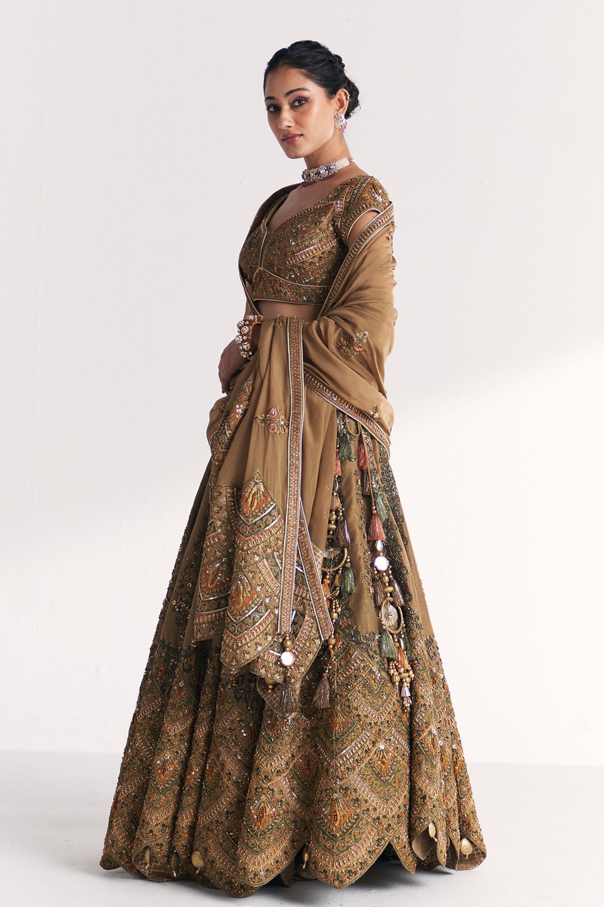 Kasturi Gold Lehenga Set