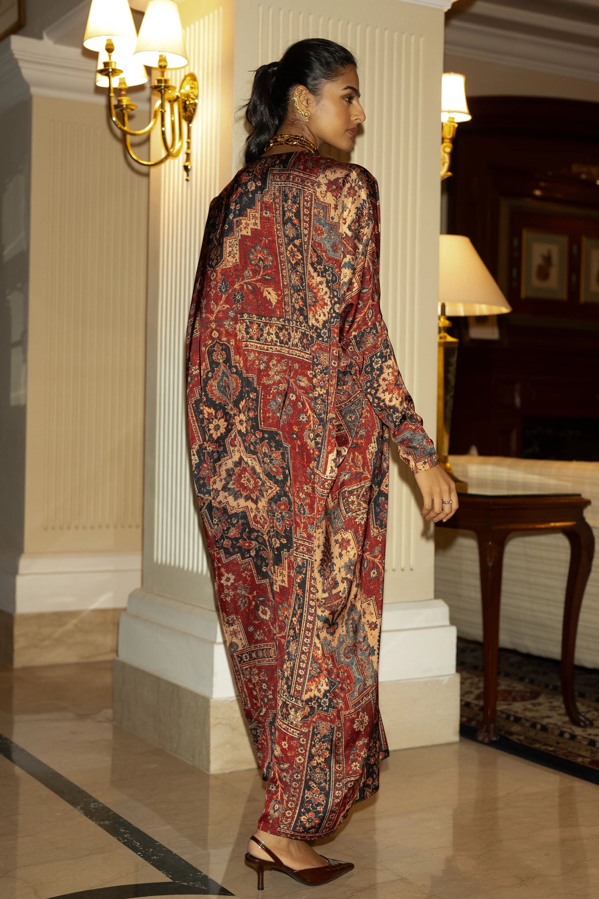 Kilim Print Kaftan Dress