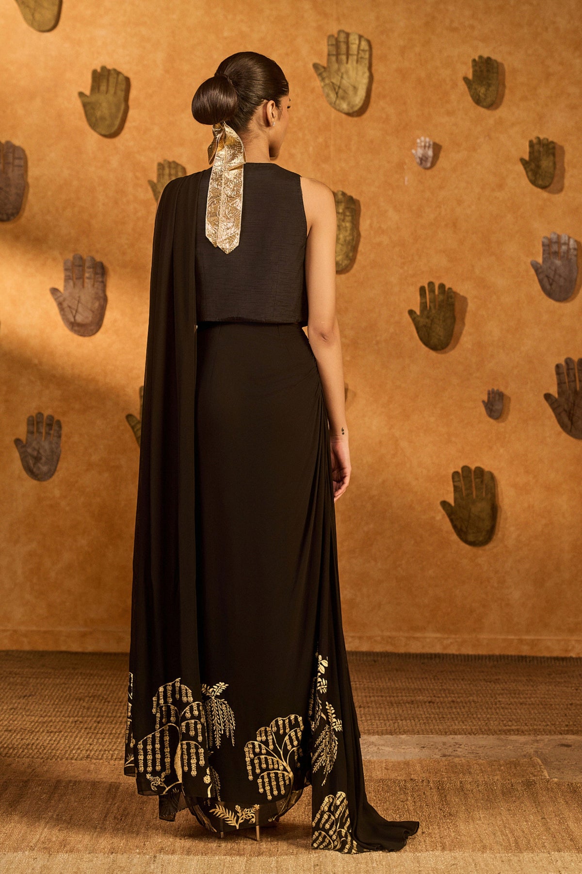 Black Zen Draped Saree